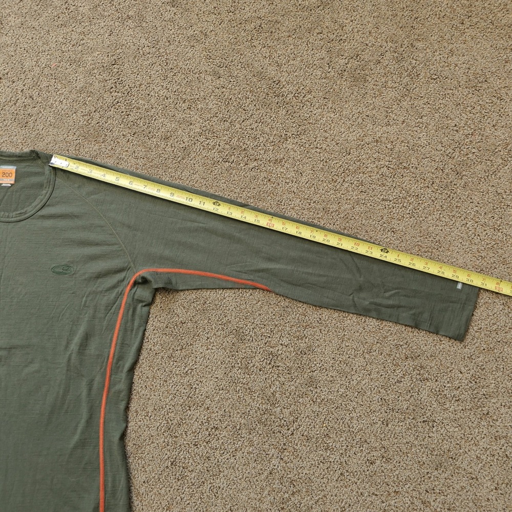 Icebreaker Bodyfit 200 Mens XL Merino Wool Long Sleeve Base Layer Olive Green - Picture 8 of 13
